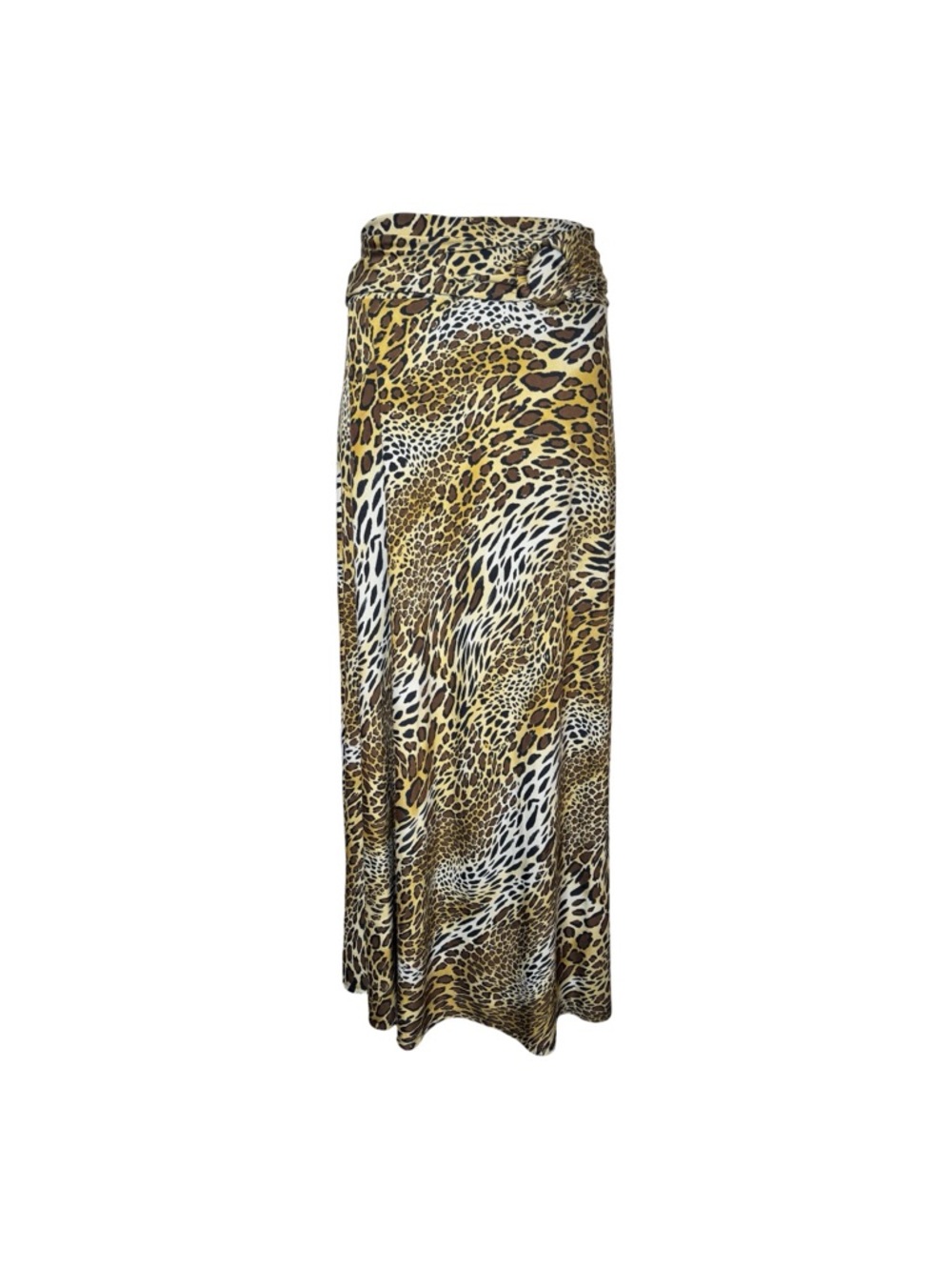 Y2K Robert Louis Leopard Print Belted Maxi Skirt Size Large